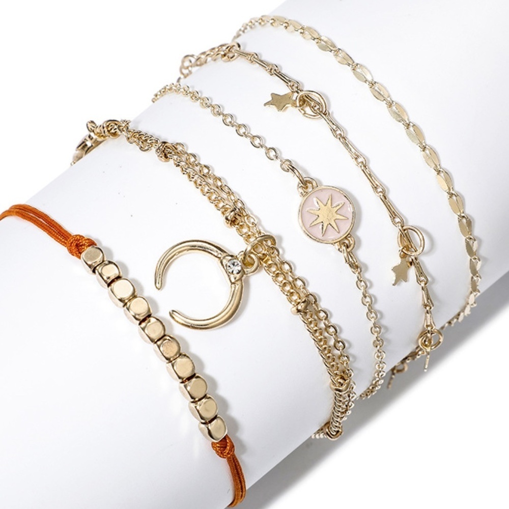 *JINORA* 5-Pc Handmade Moon Design Bracelet Set